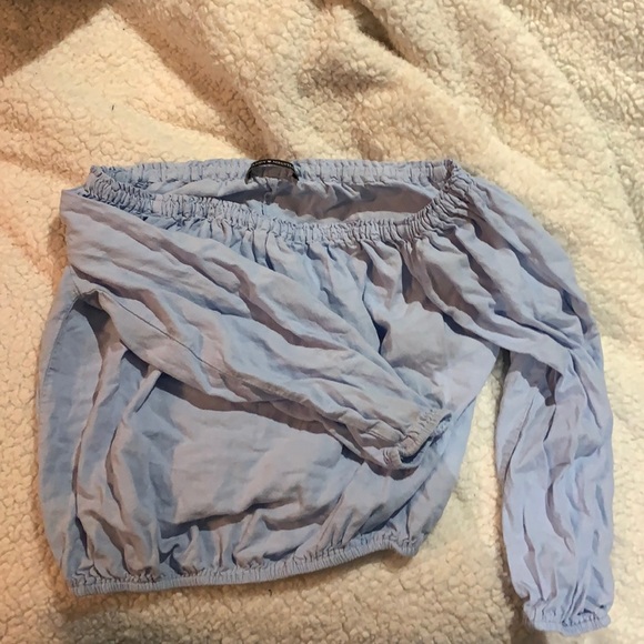 Barely worn blue off the shoulder top - Picture 1 of 5